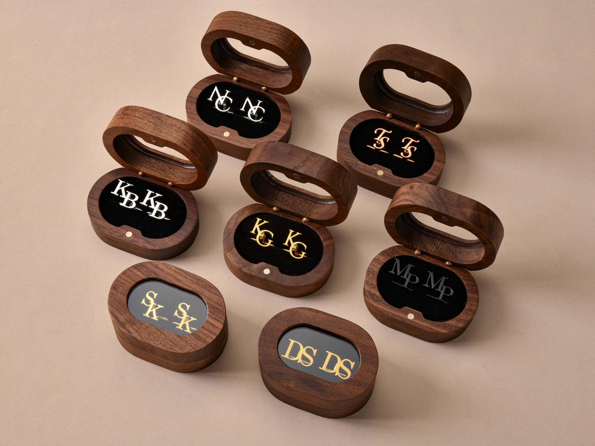 Custom Groomsmen Cufflinks, Groomsmen Gifts, Personalized Initial Cufflinks for Men, Best Man Gifts, Groomsmen Proposal, Cufflinks for Groom · image 1