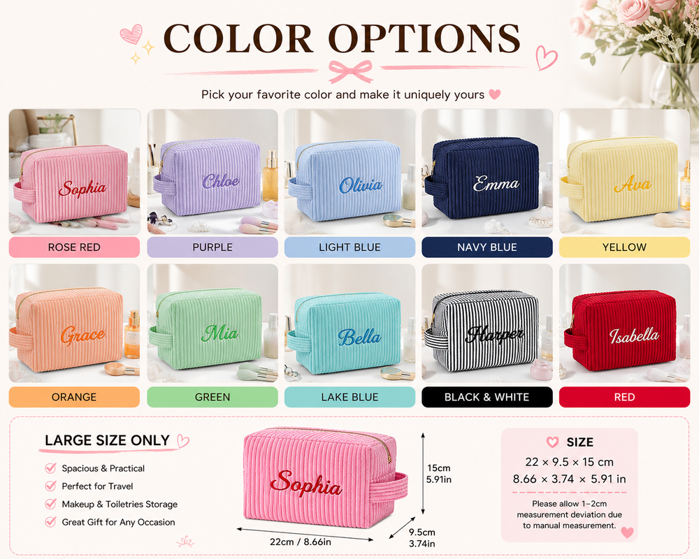 Monogrammed Seersucker Toiletry Bag: Custom Bridesmaid Makeup Bag