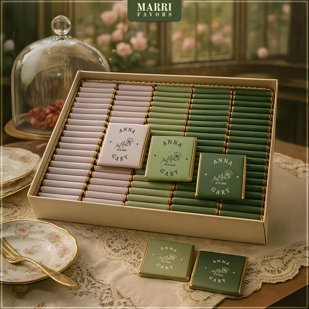 ec_product:4331274126:01 · 50 Pcs Luxury Chocolate, Wedding Favors, Customized Chocolate, Gold Chocolate, Favors For Guests, Wedding Table Decor, Communion Favors