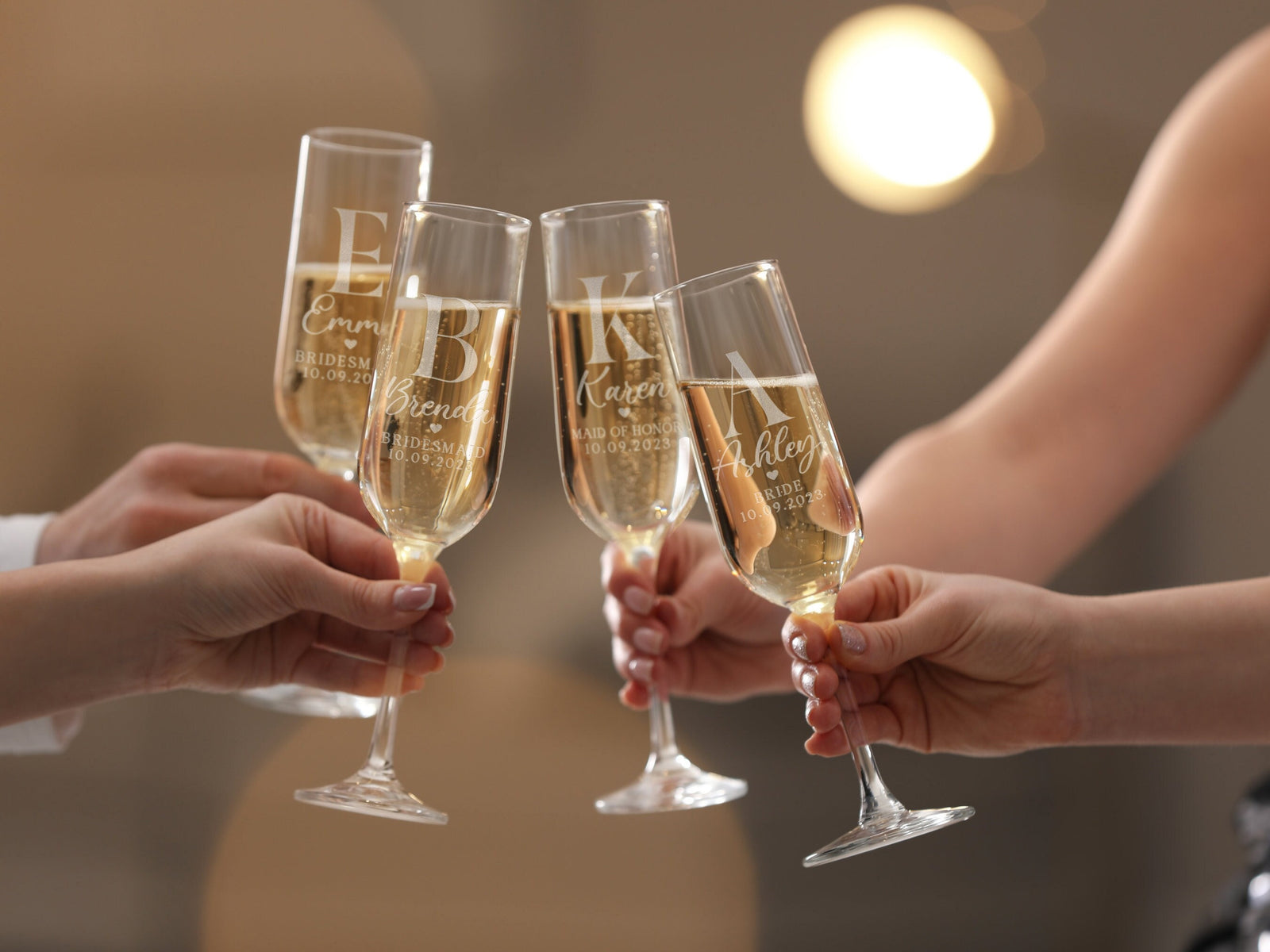 REFERENCE IMAGE · Bridesmaids Glasses Personalized Bridesmaid Champagne Flutes, Bachelorette Party Champagne Glasses, Bridesmaid Gifts, Wedding Party