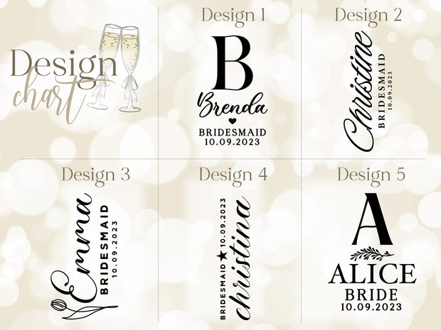 Bridesmaids Glasses Personalized Bridesmaid Champagne Flutes, Bachelorette Party Champagne Glasses, Bridesmaid Gifts, Wedding Party · image 2