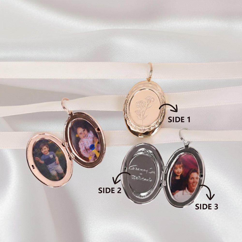 Personalized Bouquet Charm, Photo Locket for Bridal Bouquet, Birth Flower Wedding Memorial Charm · image 2