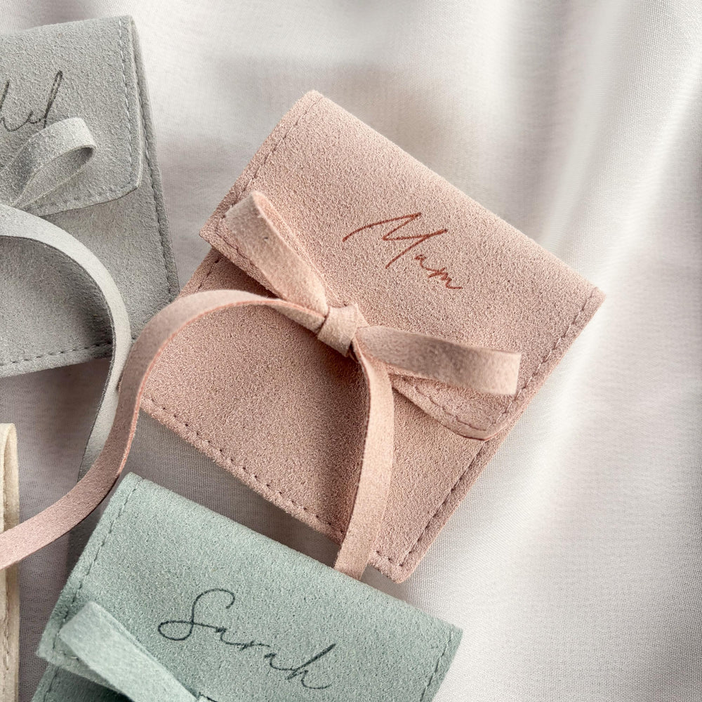 Personalised Jewellery Pouch - Custom Suede Name Gift, Bridesmaid Keepsake · image 2