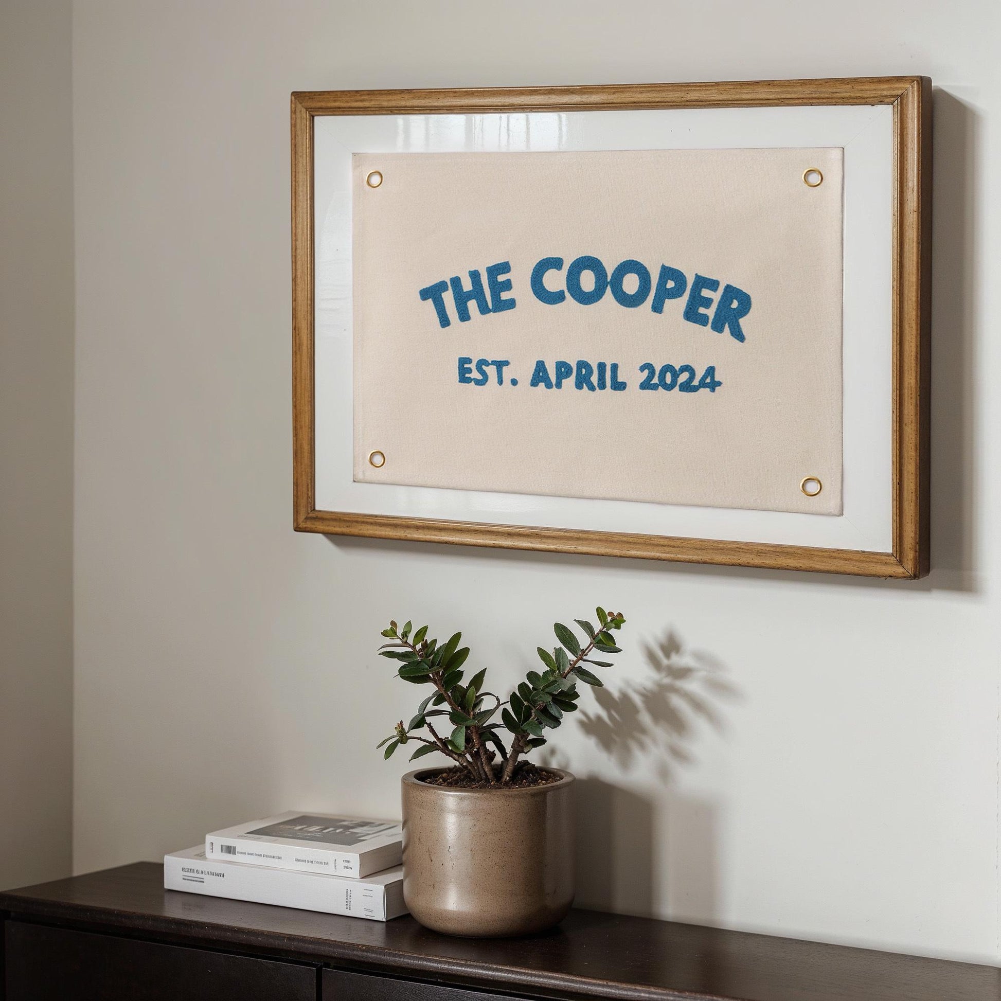 Custom Wedding Guest Book Alternative, Embroidered Last Name Pennant Flag, Keepsake Wedding Sign, Personalized Wall Art, Chain Stitch Banner · image 7