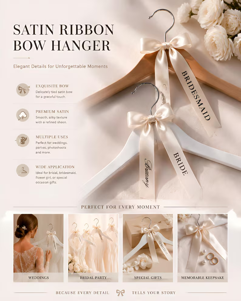 Bridal Hanger, Wedding Name Hanger, Personalized Hanger, Wedding Custom Hanger, Dress Hanger. Wedding Gifts